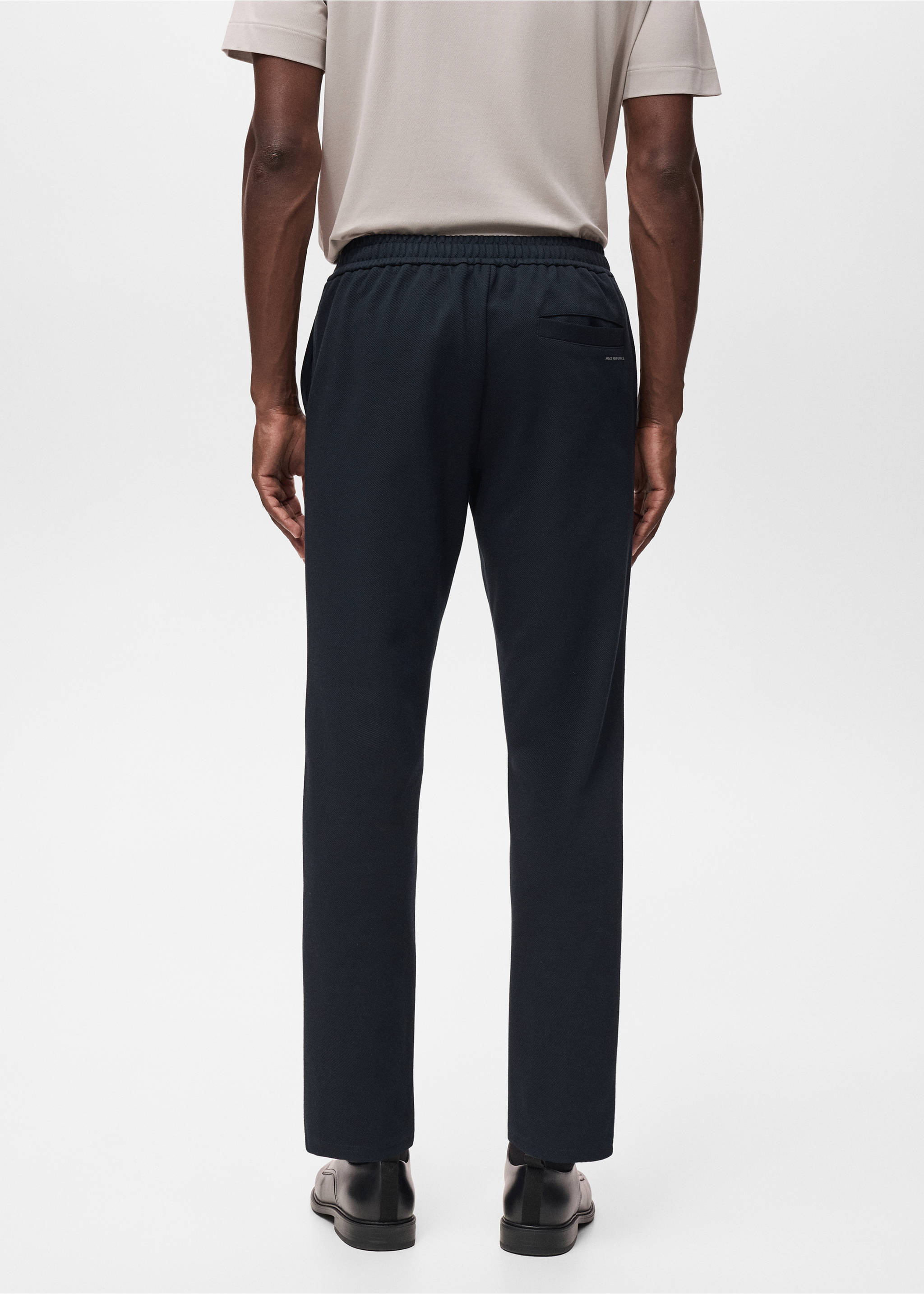 Pantalón jogger técnico estructura - Reverso del artículo, Azul marino. Ref: 17025977-00.