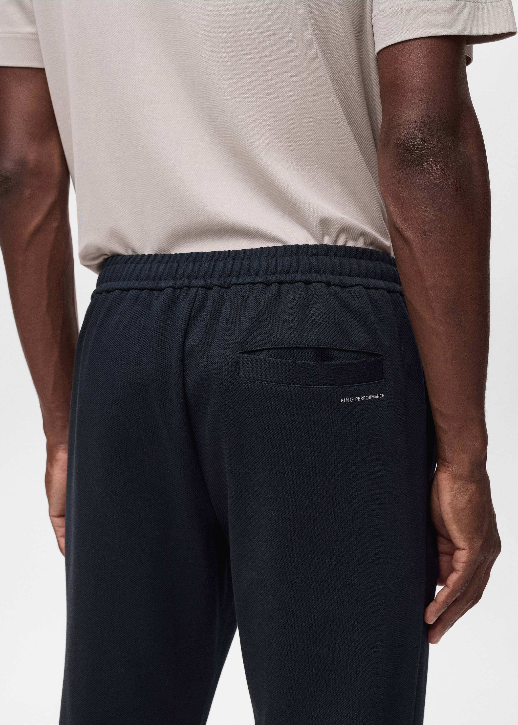 Pantalón jogger técnico estructura - Detalle del artículo 3, Azul marino. Ref: 17025977-00.