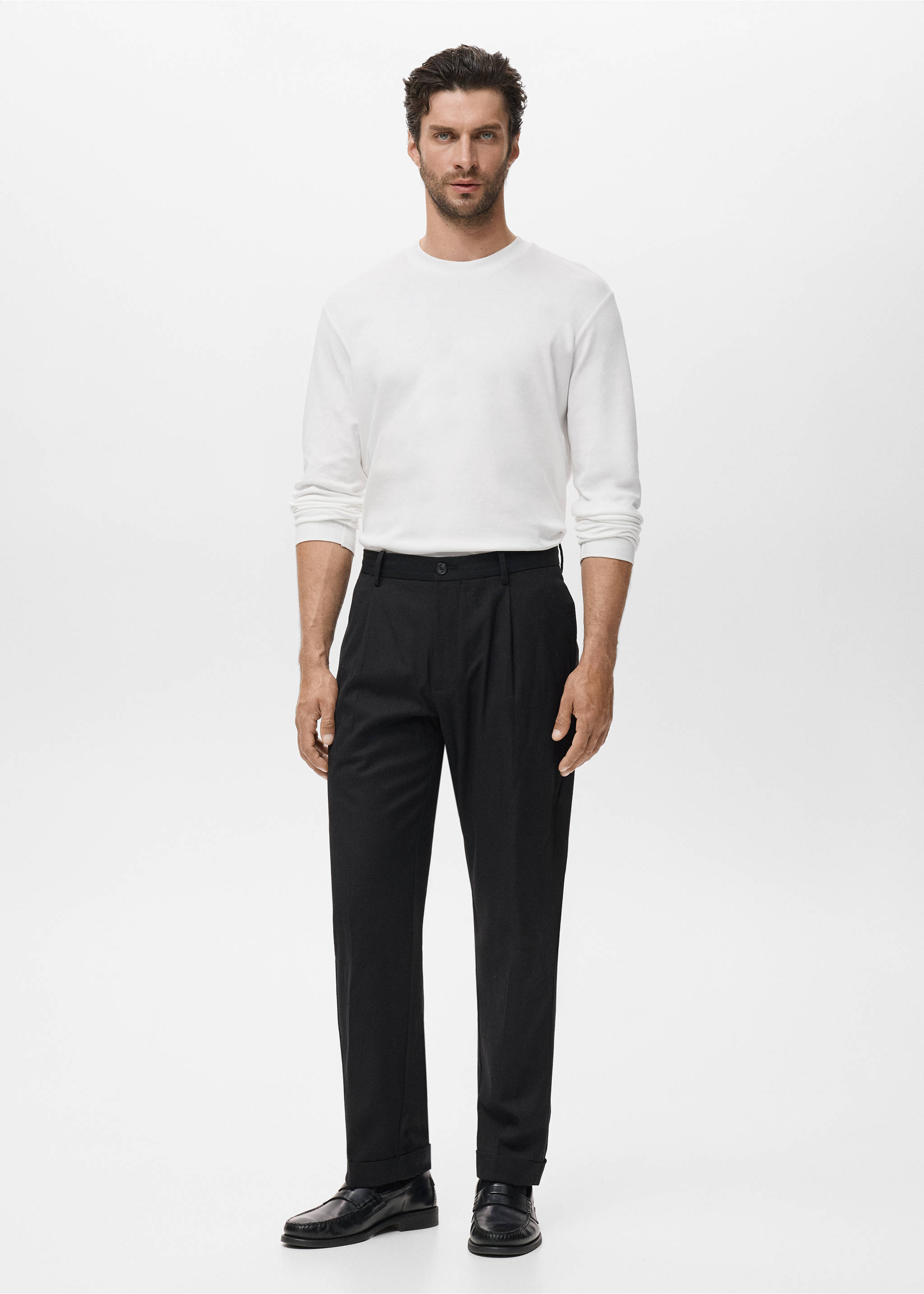 Long sleeve regular fit T-shirt - General plane, White. Ref: 17025979-00.