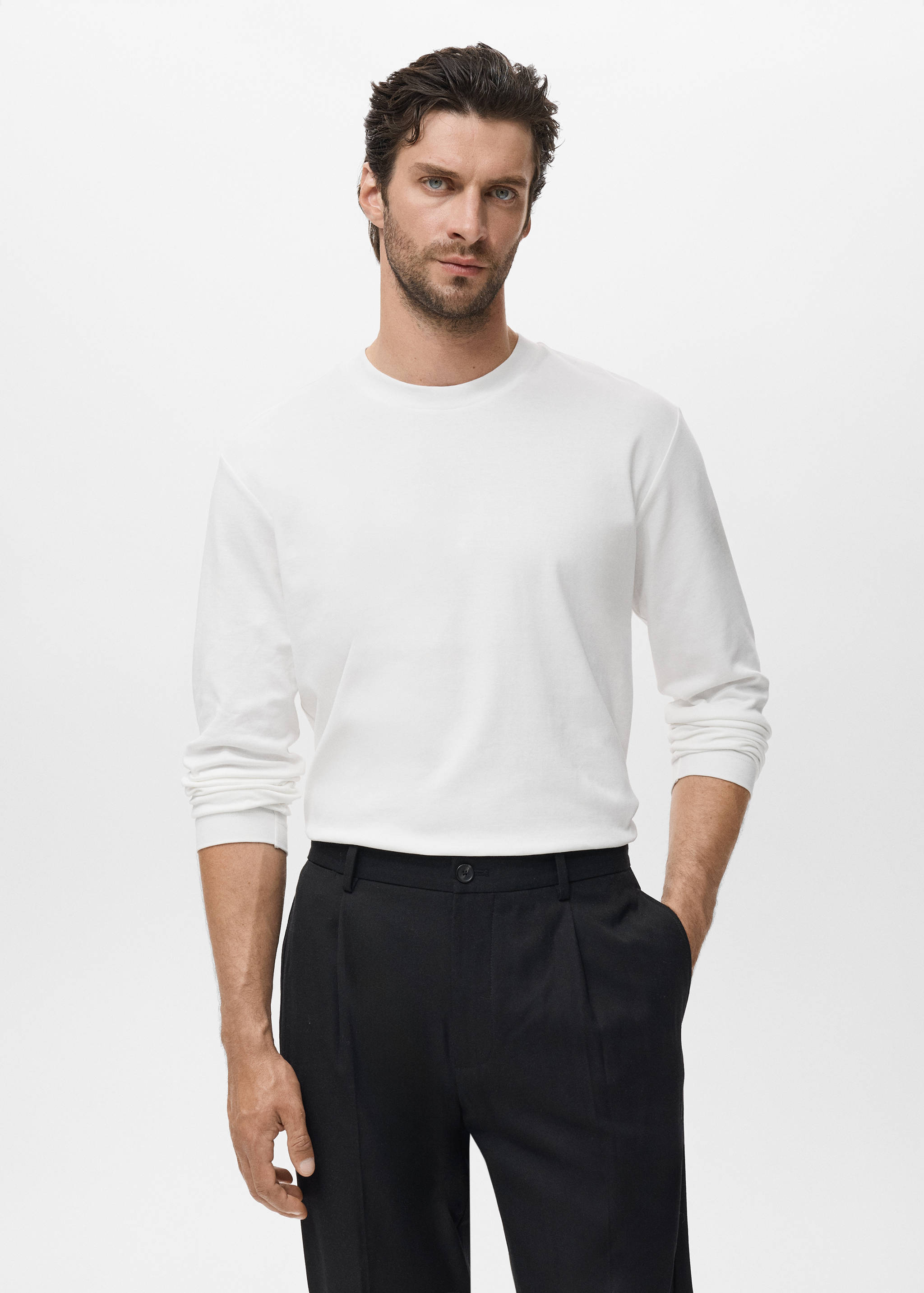 Long sleeve regular fit T-shirt - Medium plane