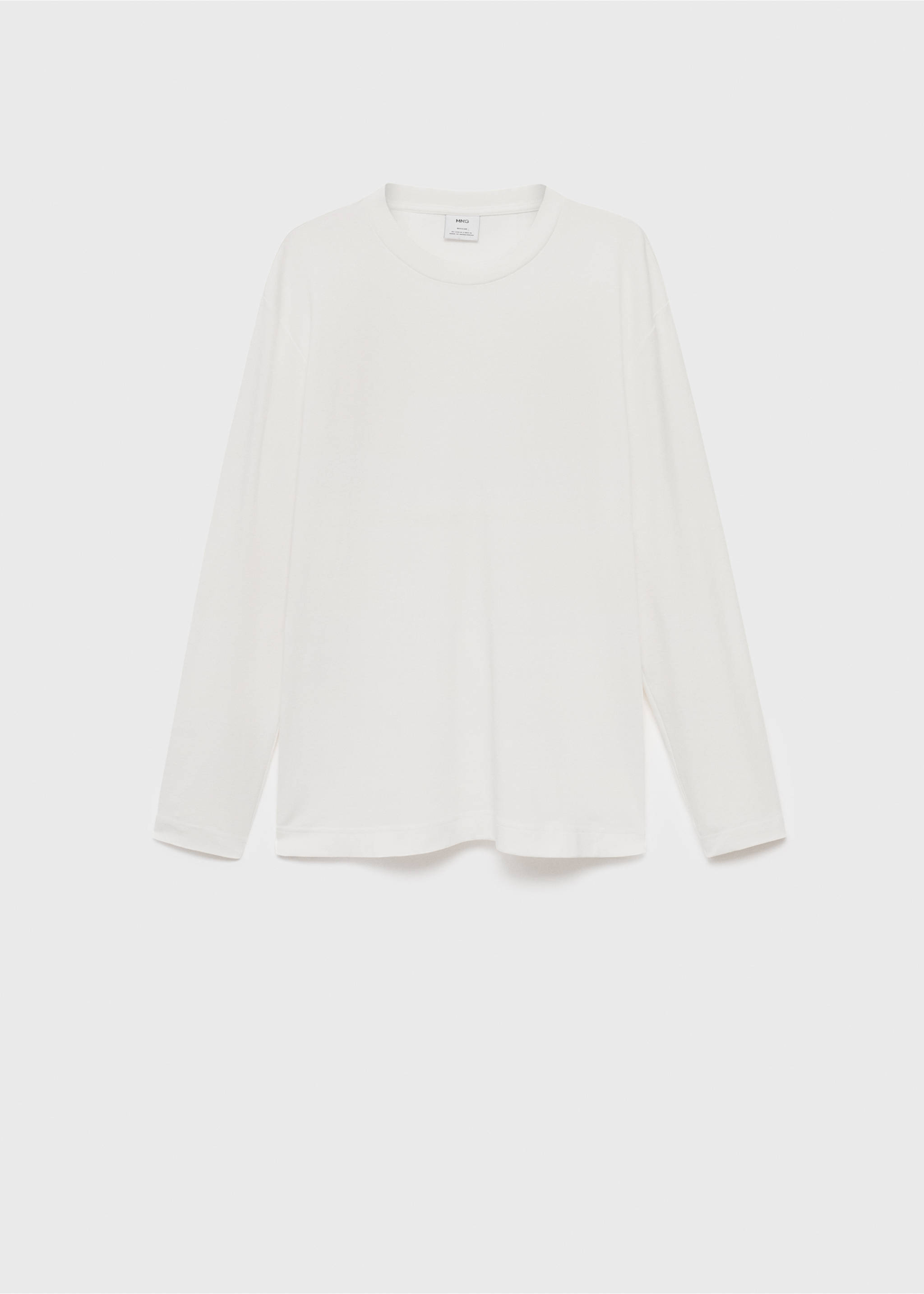 Long sleeve regular fit T-shirt - Article without model, White. Ref: 17025979-00.