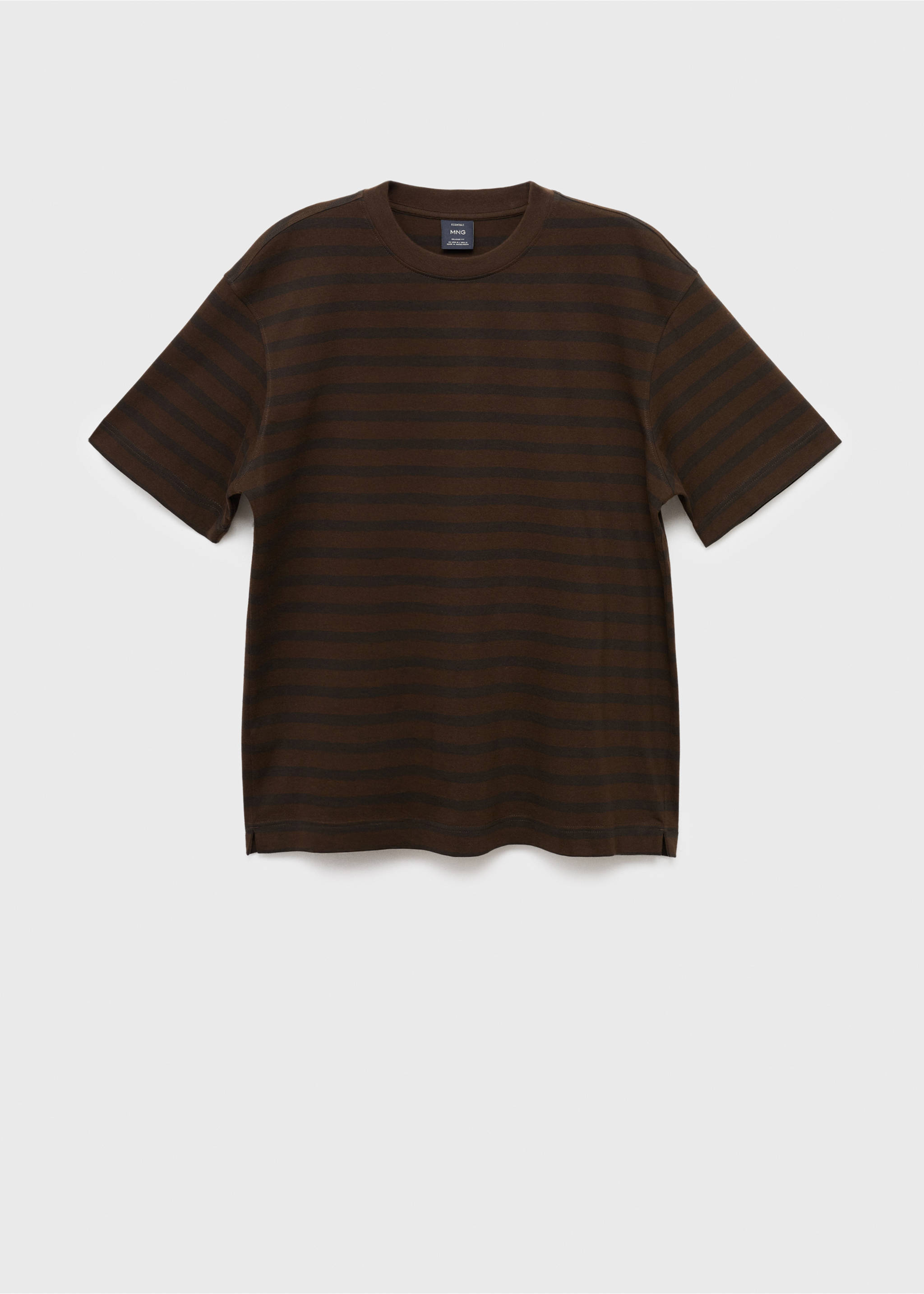 Camiseta rayas 100% algodón relaxed fit - Artículo sin modelo, Marrón medio. Ref: 17025980-00.