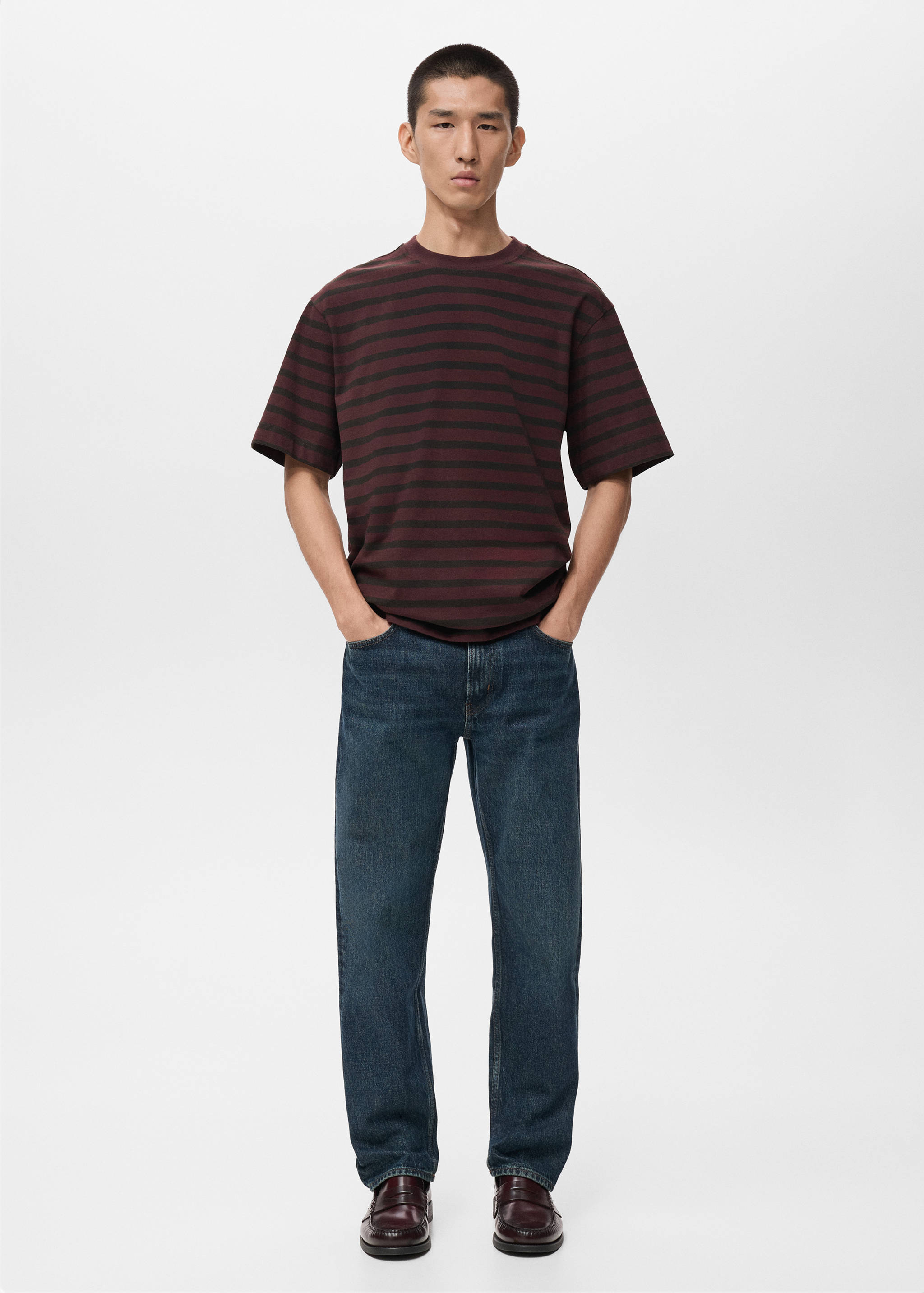 100% cotton relaxed-fit striped t-shirt - General plane