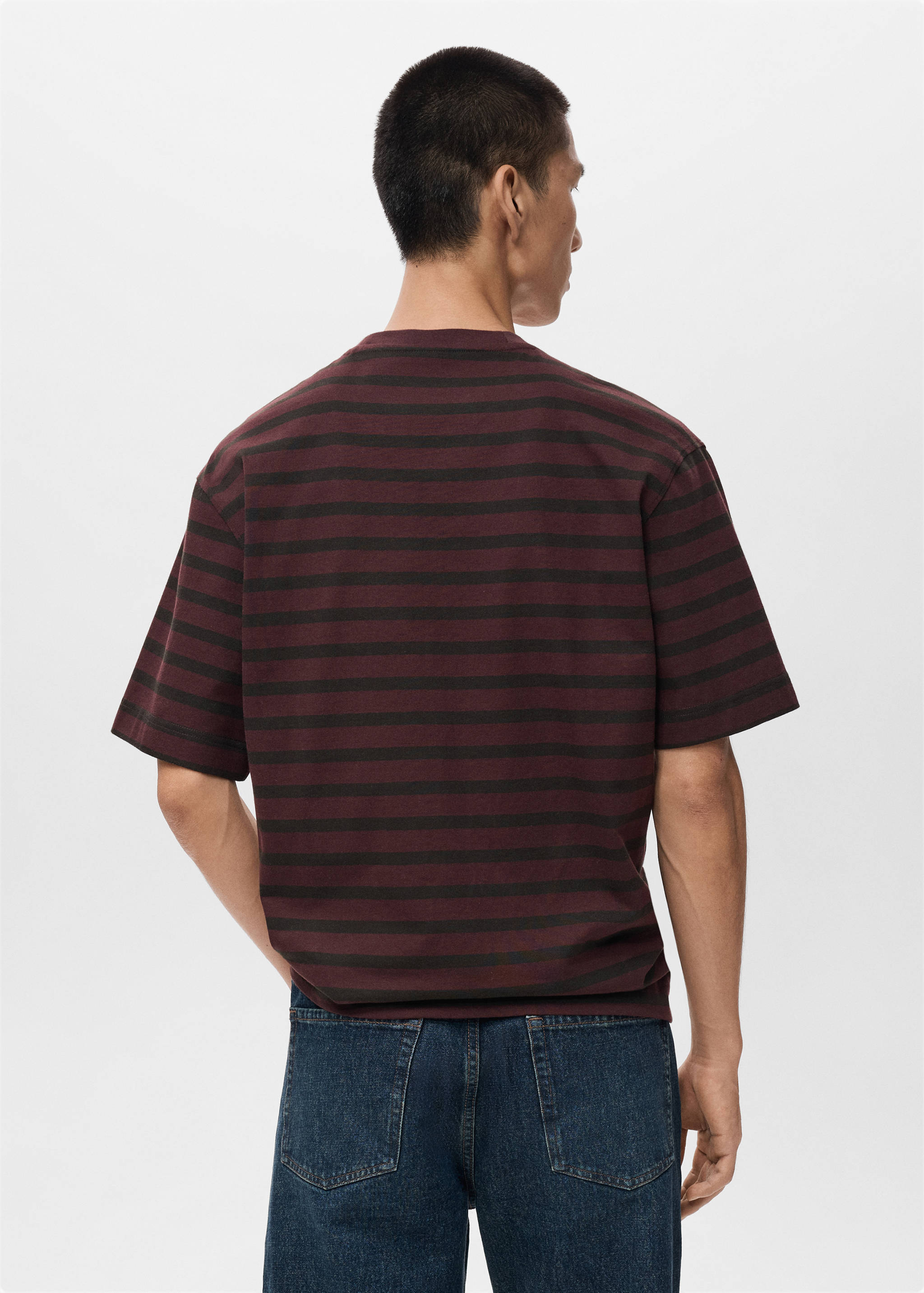 100% cotton relaxed-fit striped t-shirt - Reverse of the article