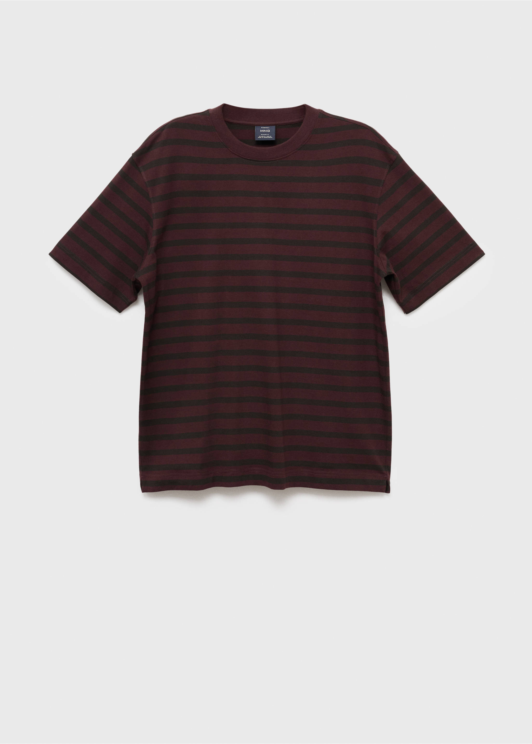 100% cotton relaxed-fit striped t-shirt - Article without model, Wine. Ref: 17025980-00.