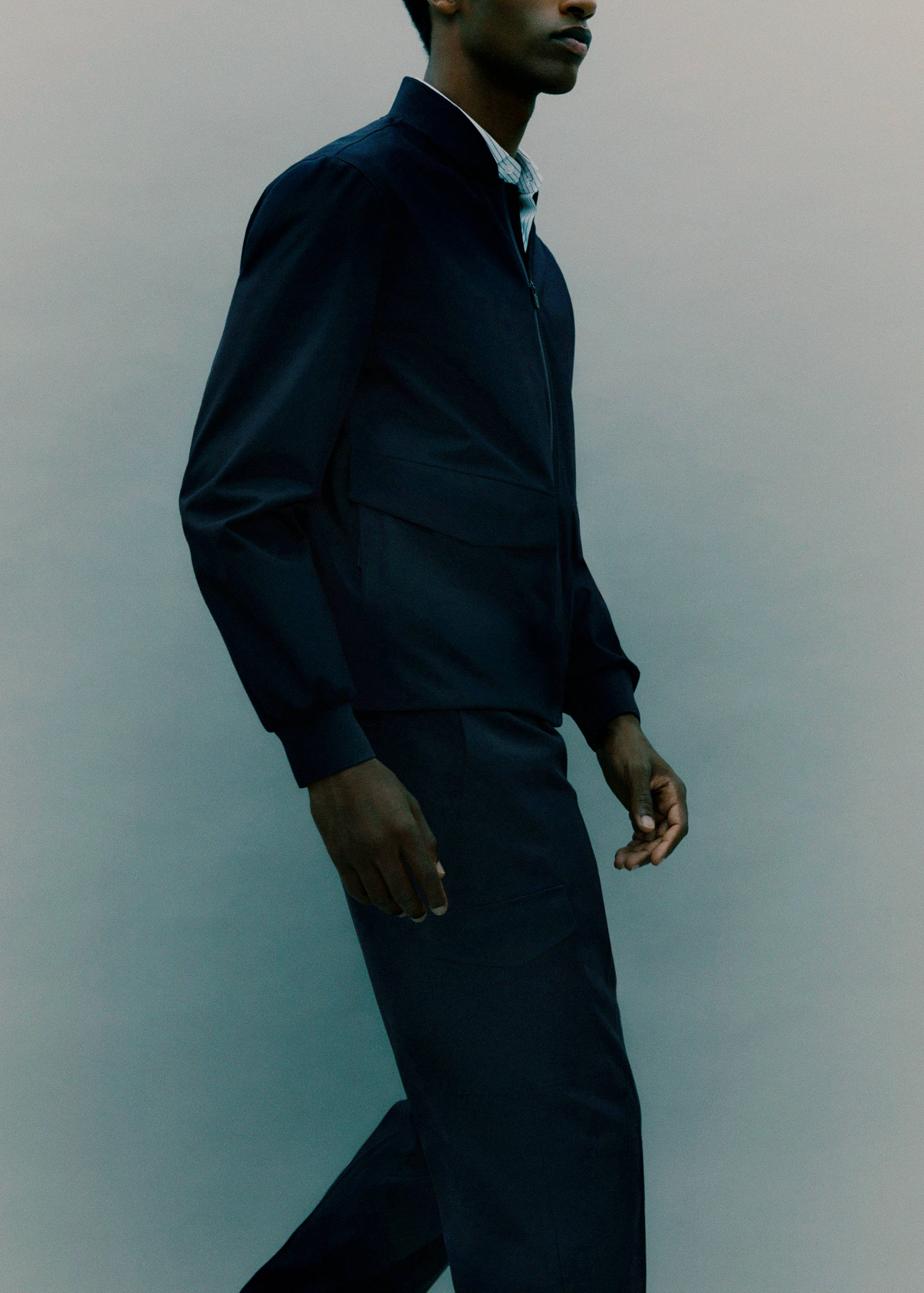 Regular-fit non-iron cotton striped shirt - Details of the article 3