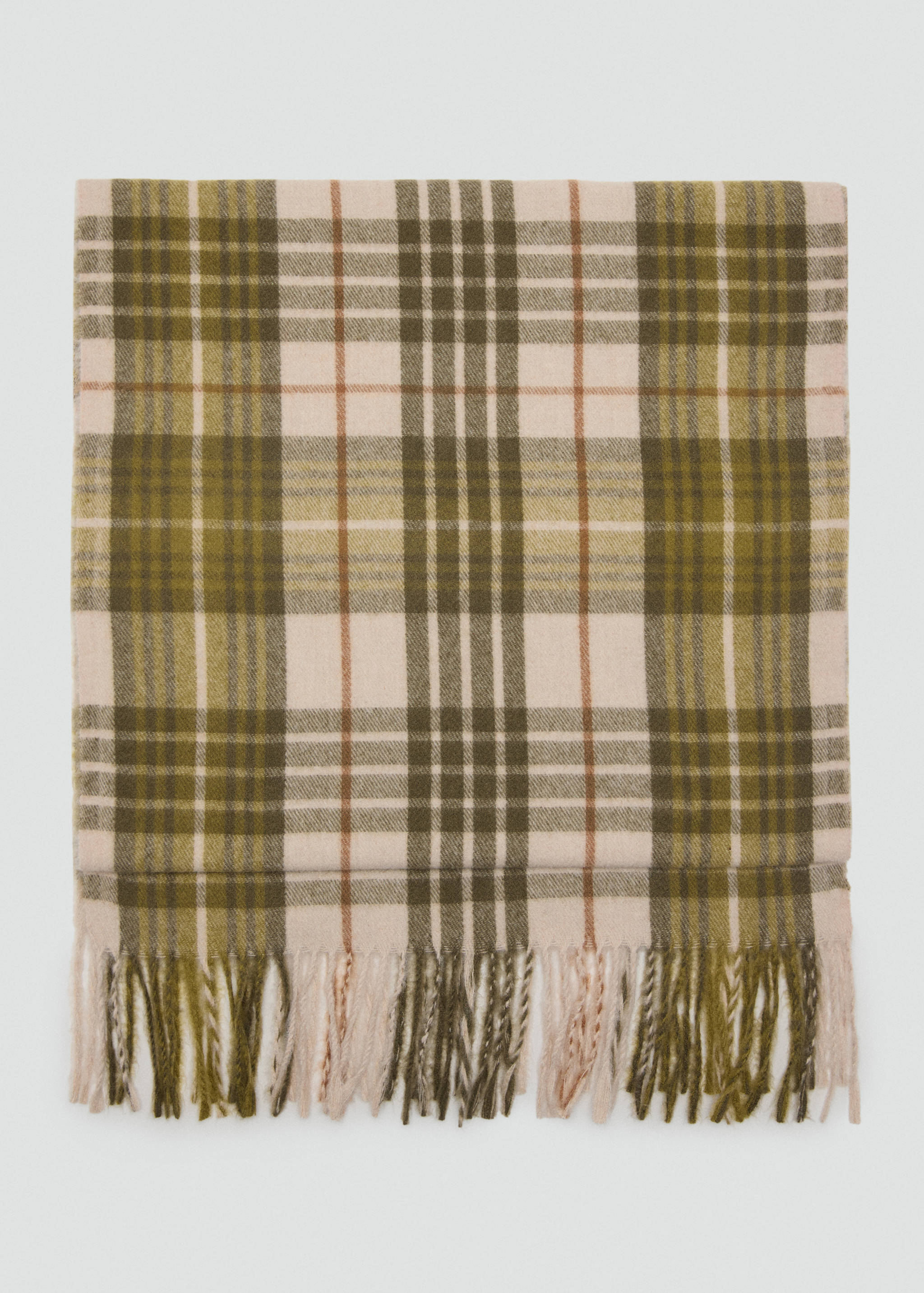 Check scarf with fringed ends - Article sans modèle
