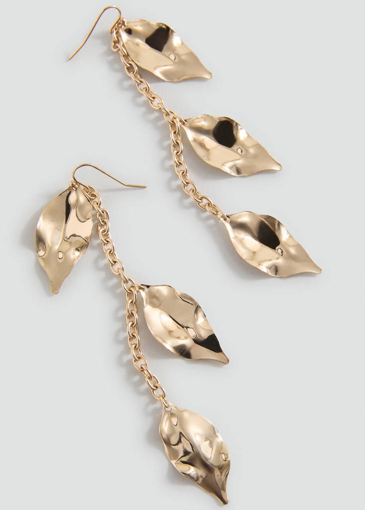 Leaves pendant earrings — Gold