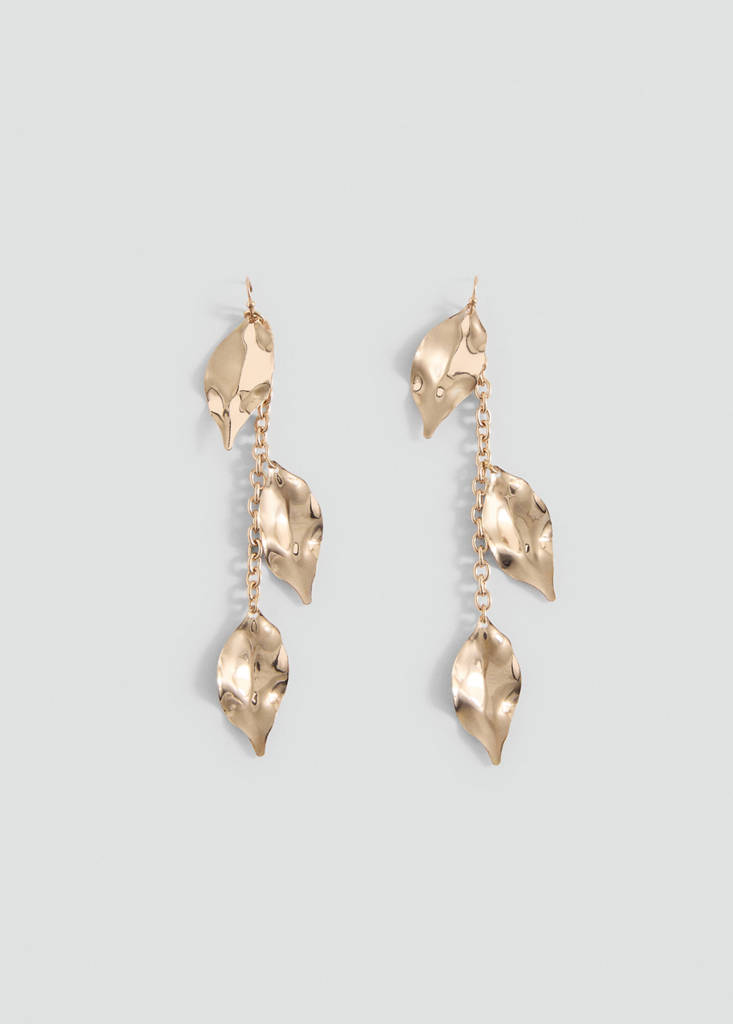 Leaves pendant earrings — Gold