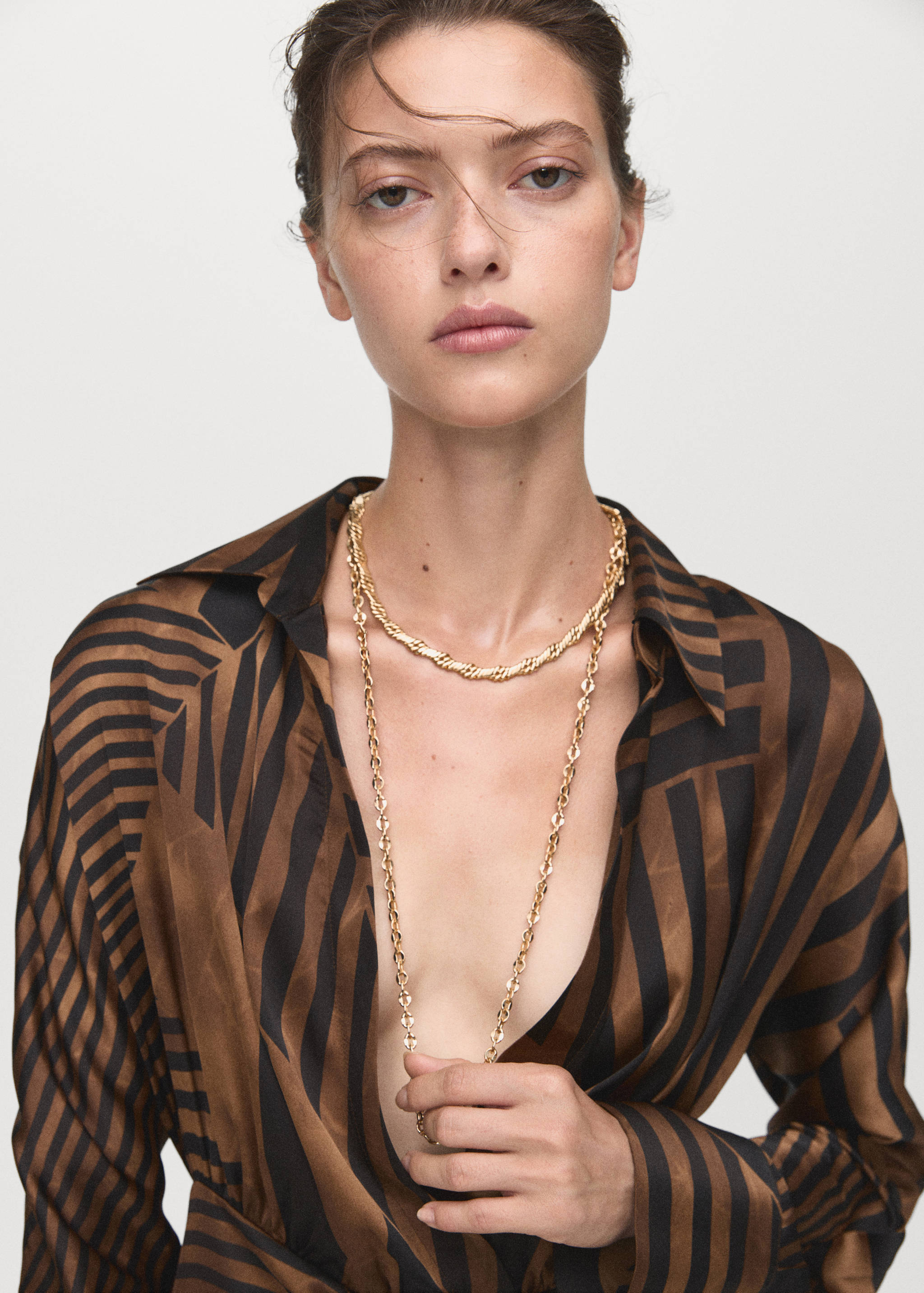 Vestido riscas acetinado - Pormenor do artigo 1