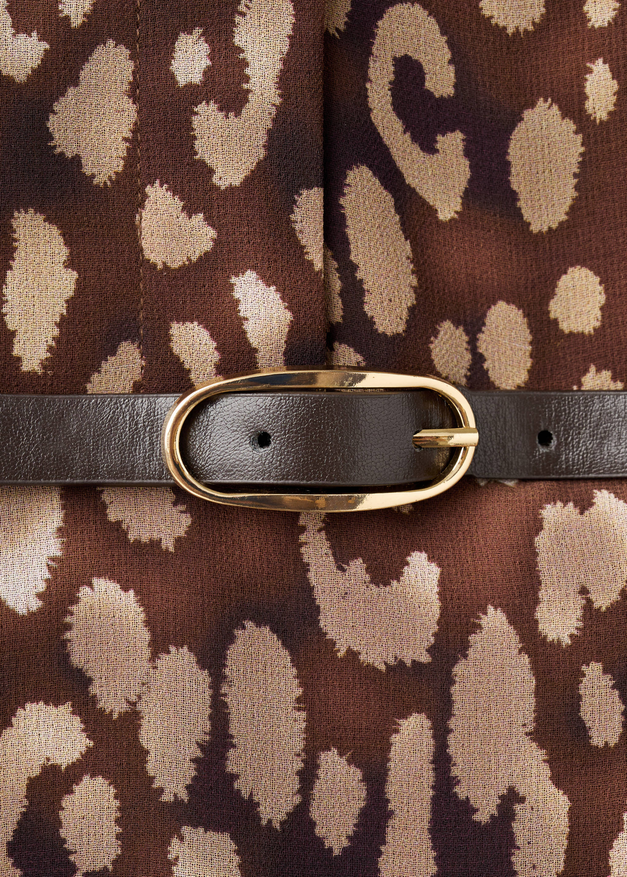 Leopard-print shirt dress with belt - Details of the article 0