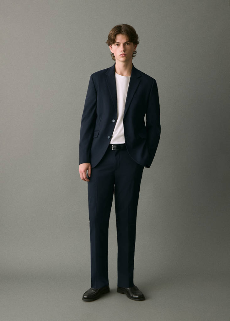 Straight suit trousers — Navy