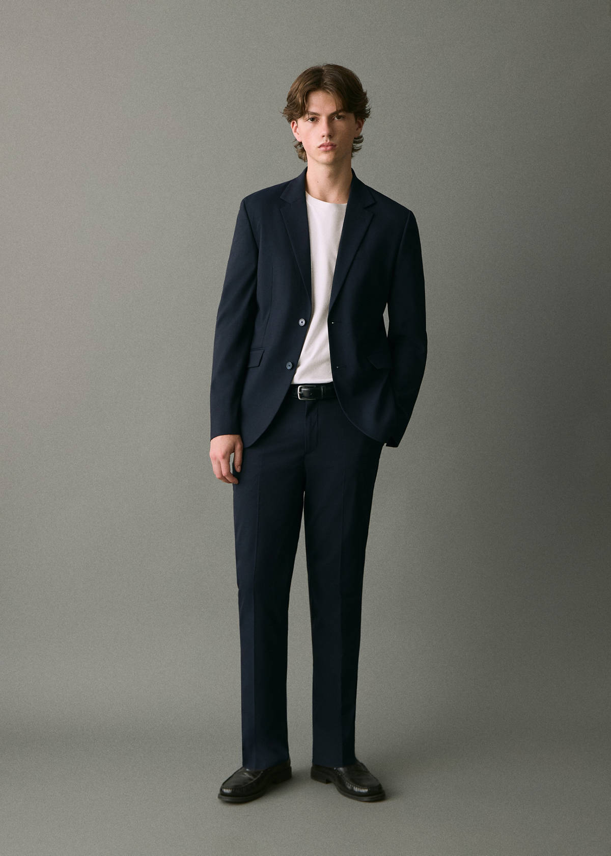 Straight suit trousers — Navy