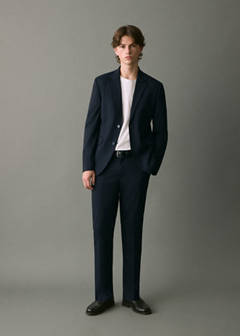 Straight suit trousers — Navy 2
