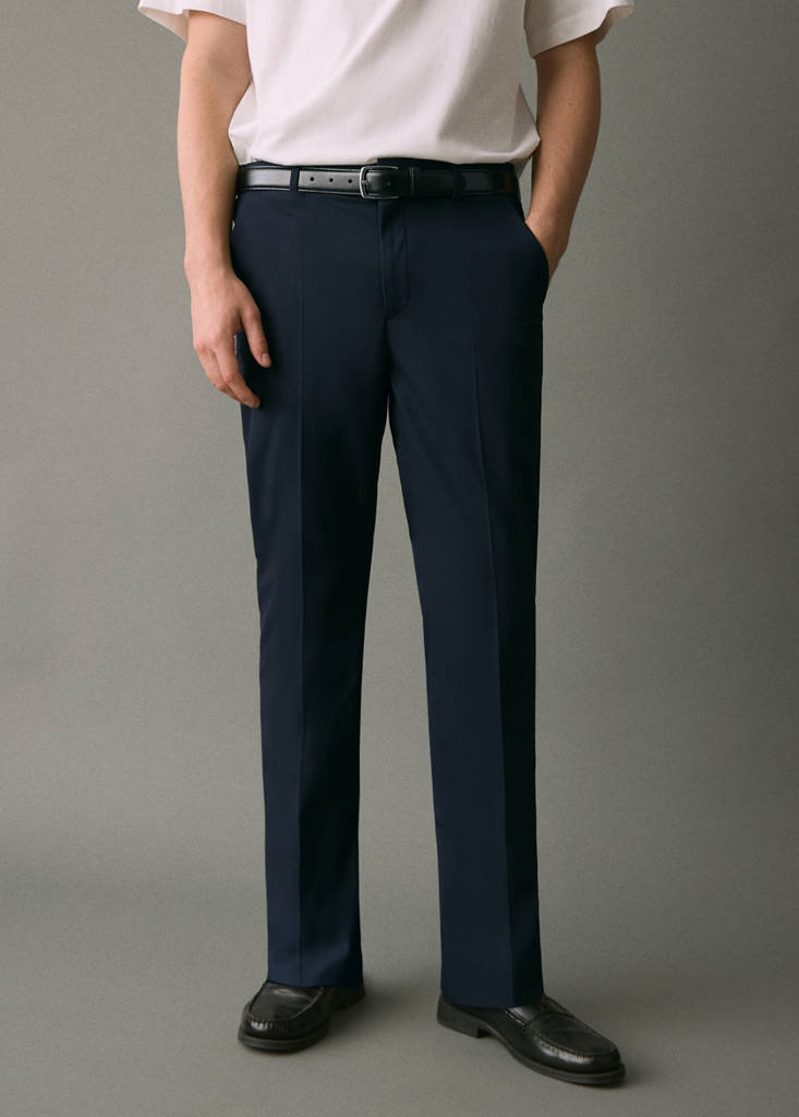 Straight suit trousers — Navy