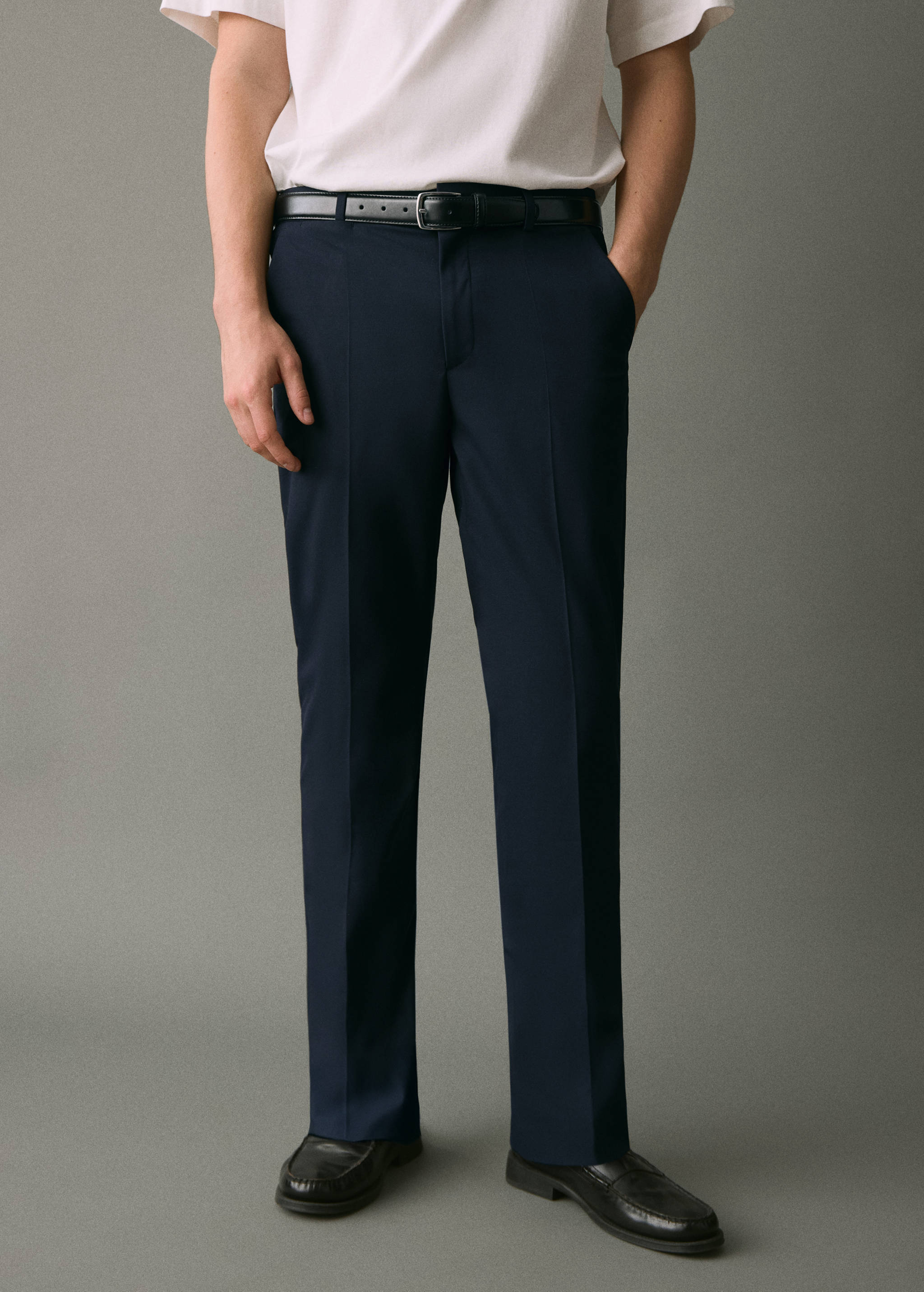 Straight suit trousers - Medium plane