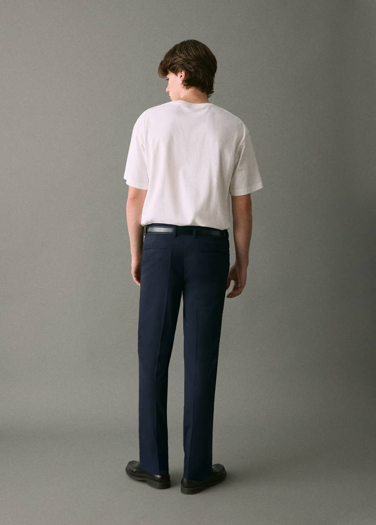 Straight suit trousers — Navy