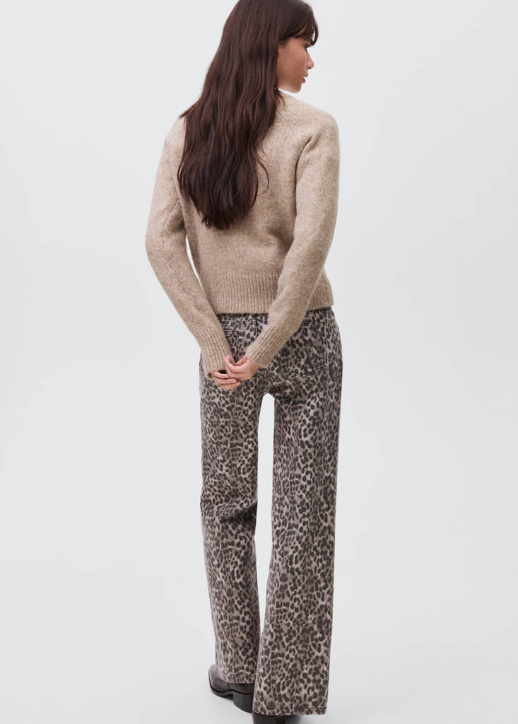 Zip knit sweater — Brown
