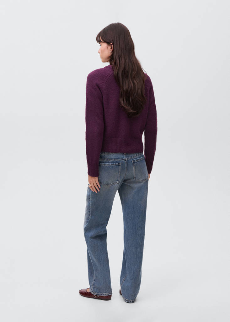Zip knit sweater — Maroon