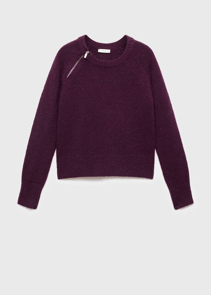 Zip knit sweater — Maroon