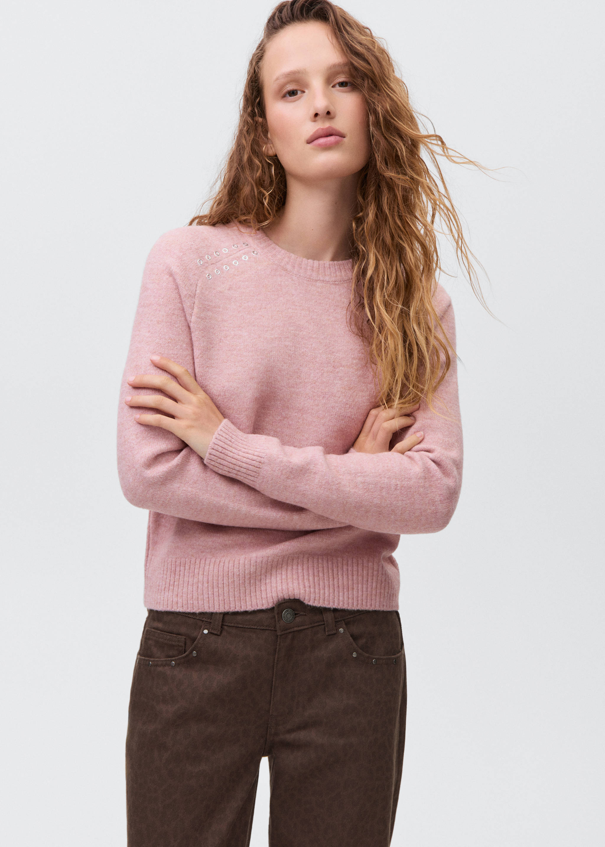 Studded knitted sweater - Medium plane