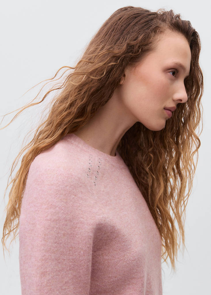 Studded knitted sweater — Pastel Pink