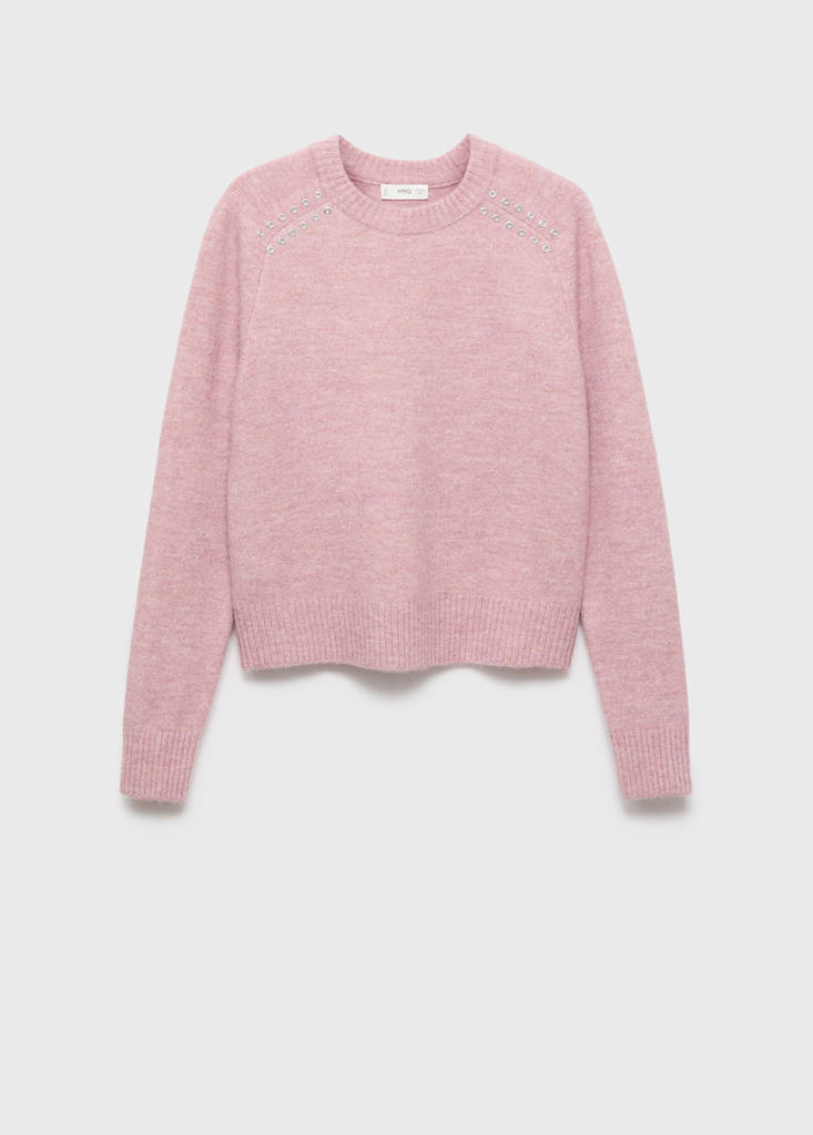 Studded knitted sweater — Pastel Pink