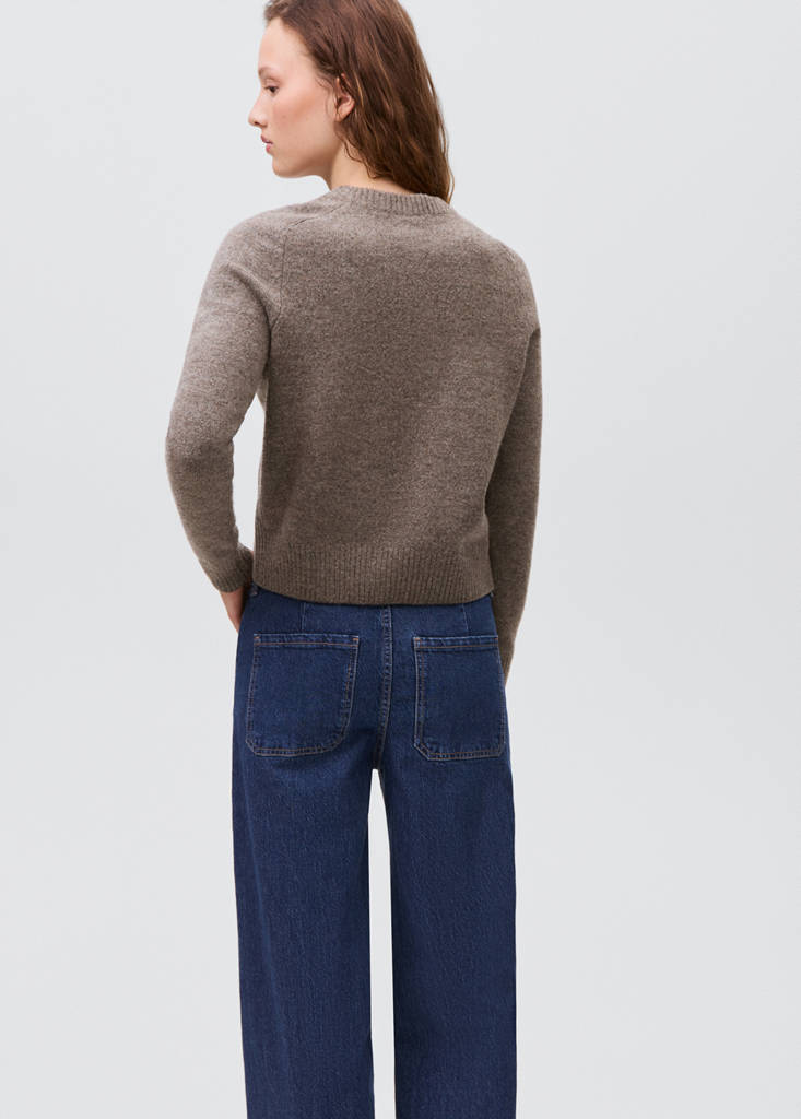 Studded knitted sweater — Brown