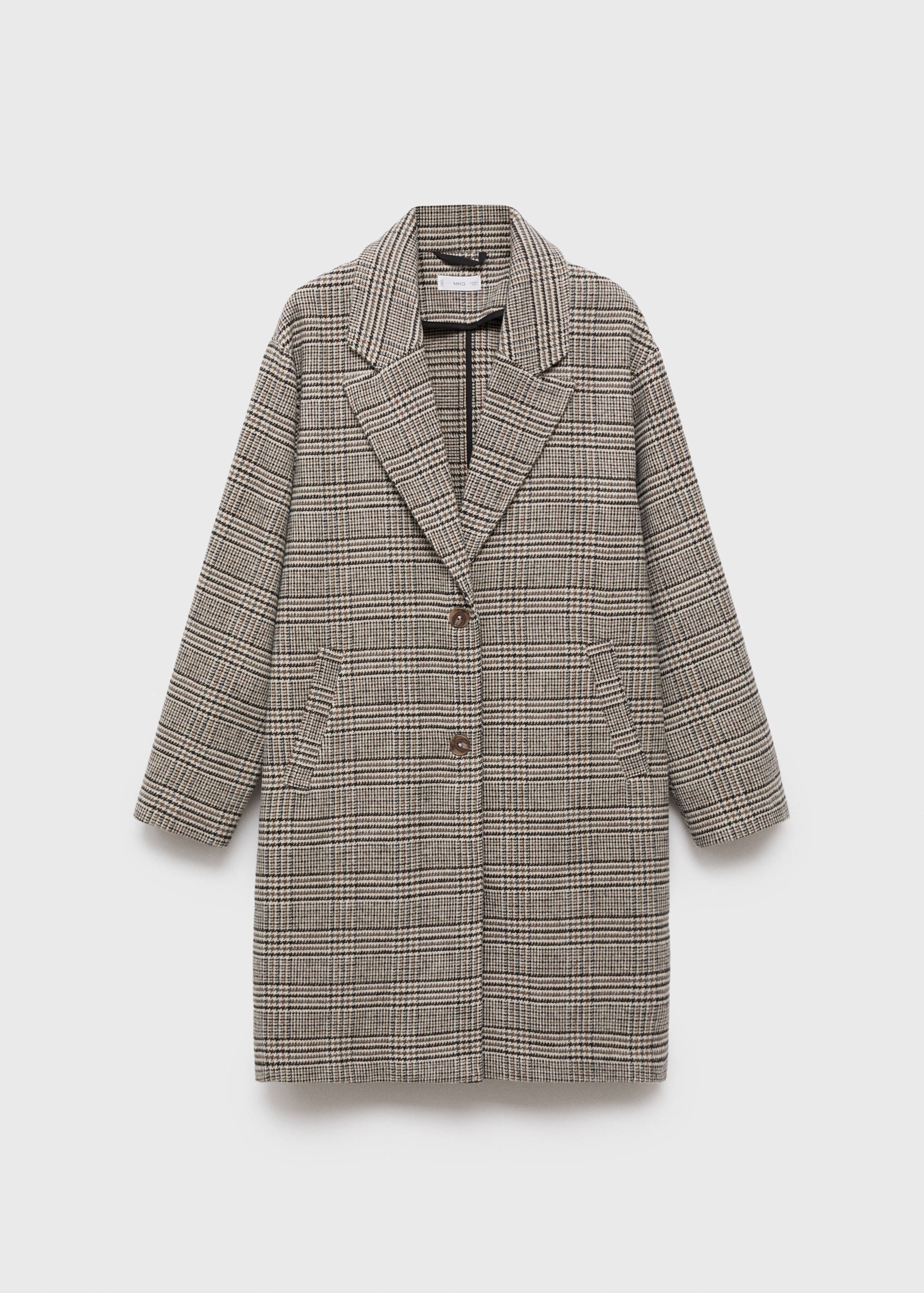 Check wool-blend coat - Article without model