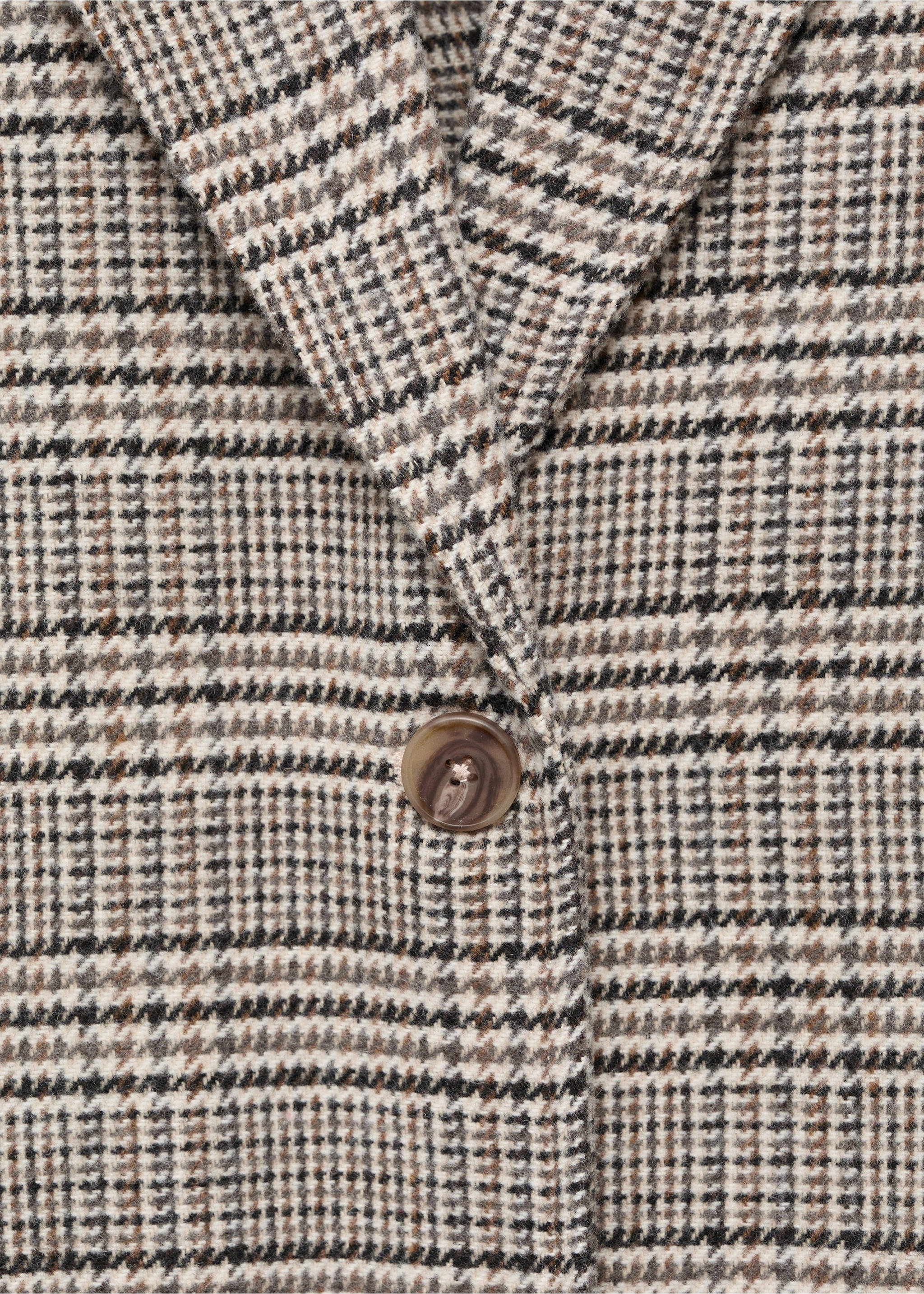 Check wool-blend coat - Details of the article 8, Beige. Ref: 17026336-00.
