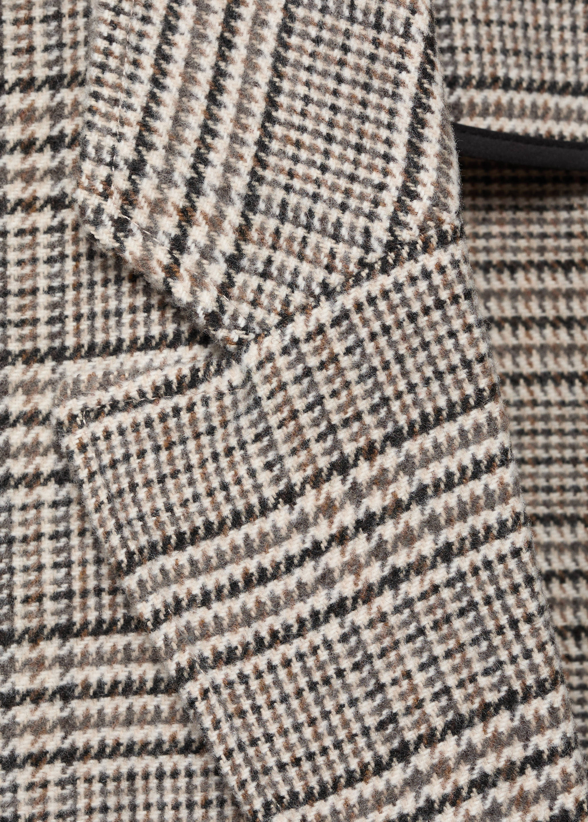Check wool-blend coat - Details of the article 0