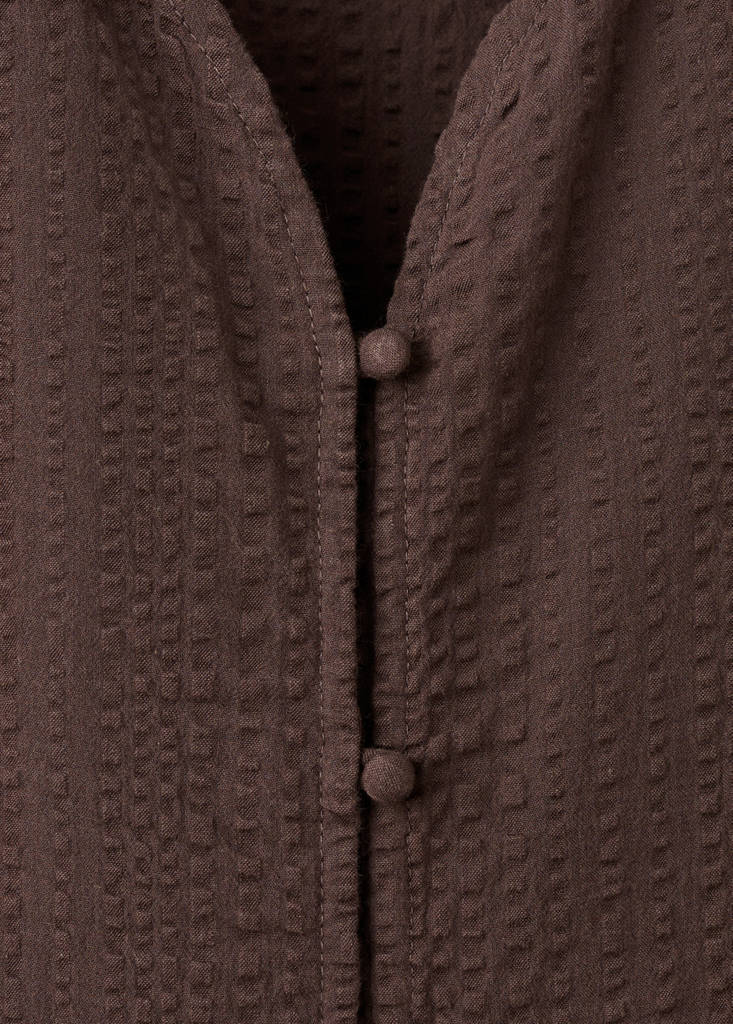 Ruched sleeve blouse — Brown