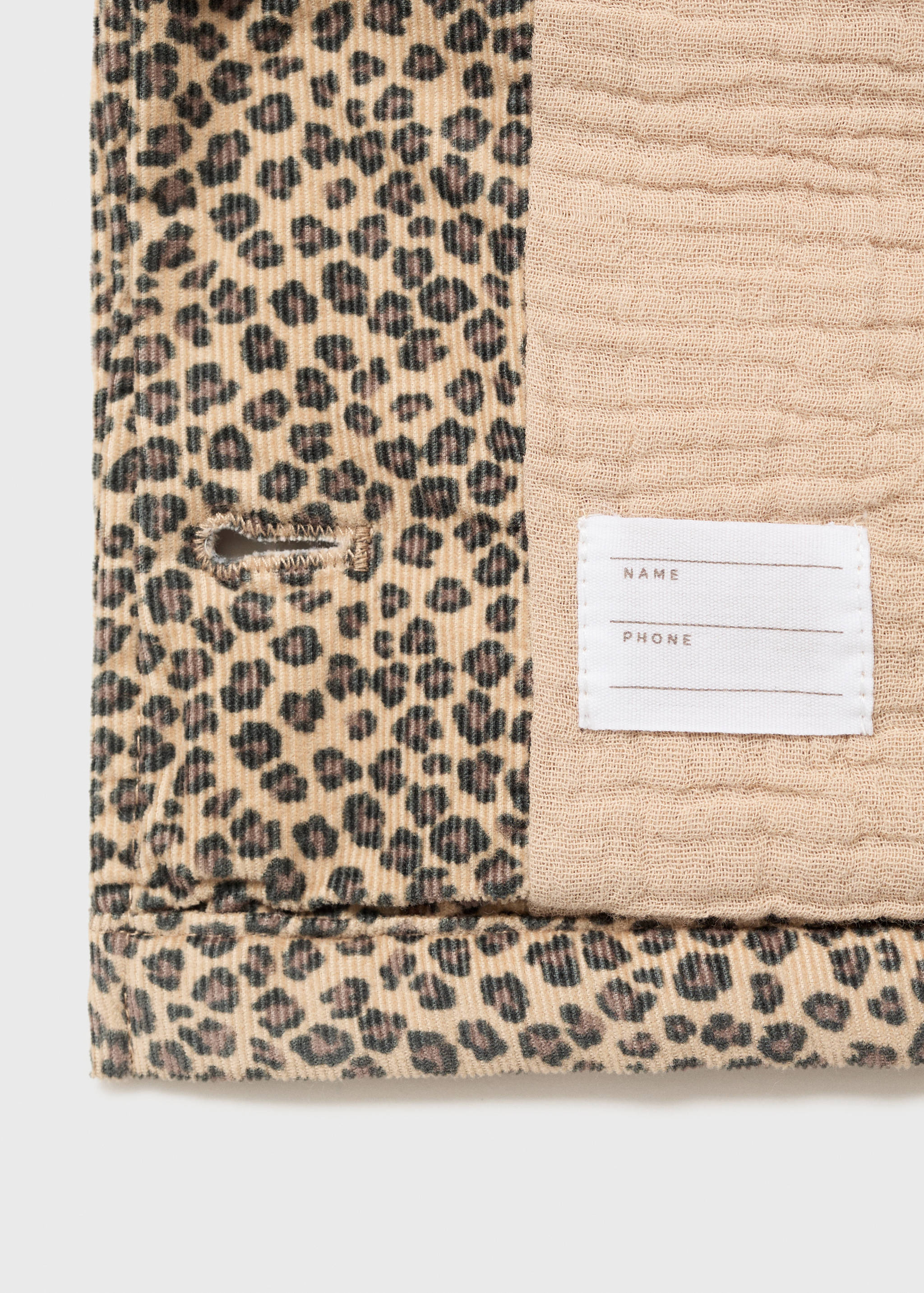Leopard-print corduroy coat - Details of the article 0