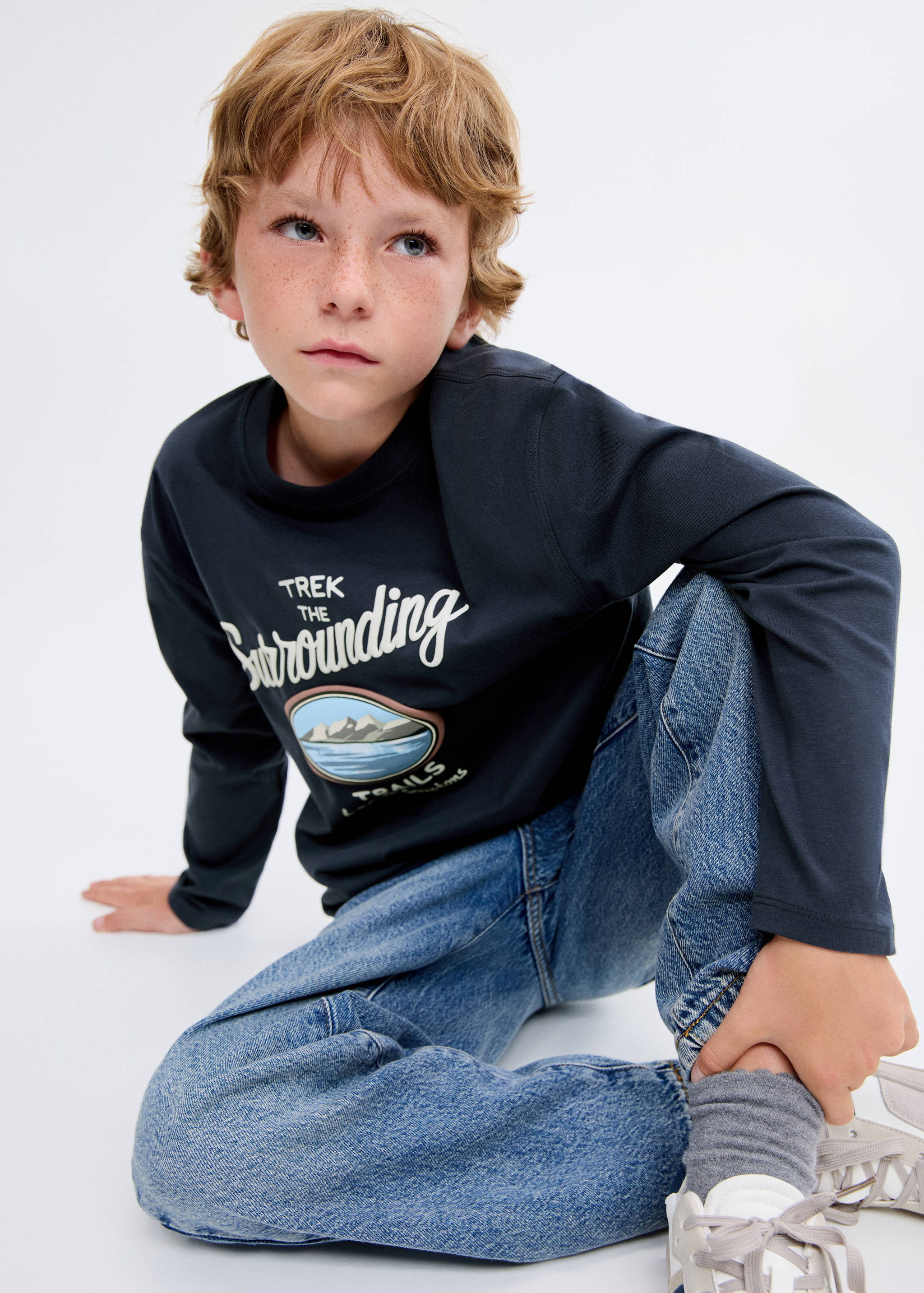 Printed cotton-blend T-shirt - Medium plane