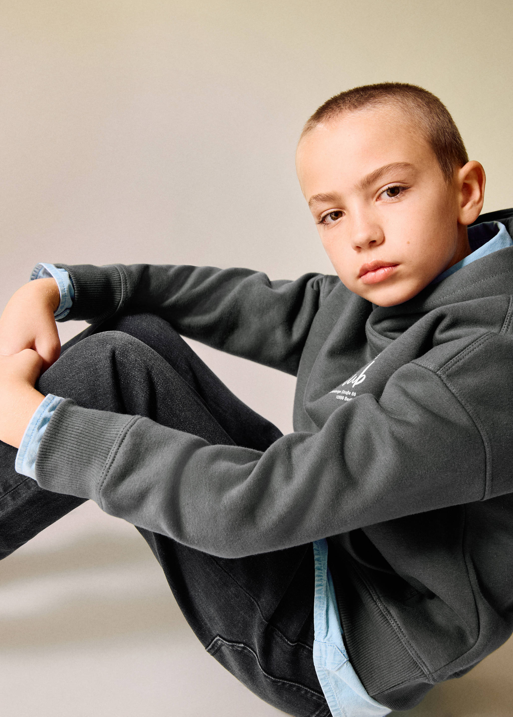 Sudadera algodón estampada - Plano medio