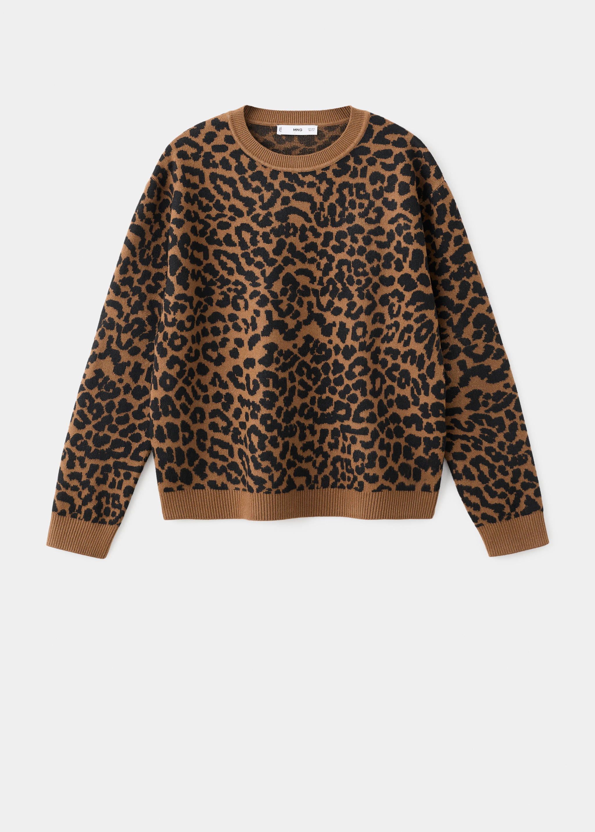 Leopard-print knitted sweater - Article without model
