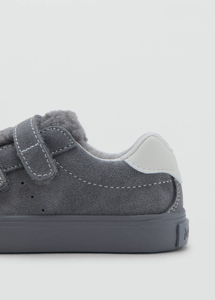 Leather mixed sneakers — Charcoal