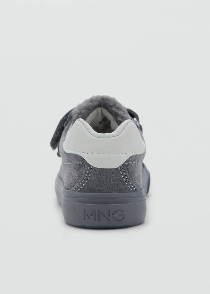 Leather mixed sneakers — Charcoal