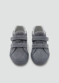 Leather mixed sneakers — Charcoal 5