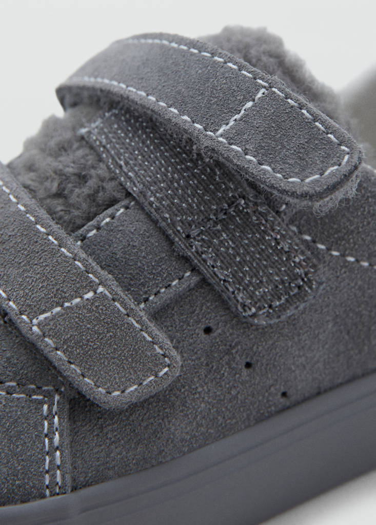 Leather mixed sneakers — Charcoal