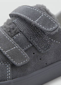Leather mixed sneakers — Charcoal 6