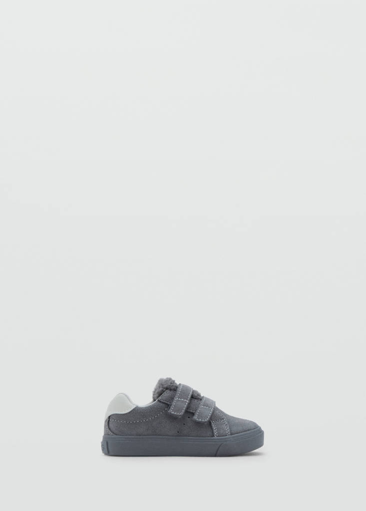 Leather mixed sneakers — Charcoal