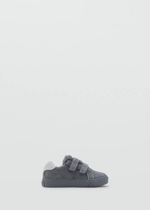 Leather mixed sneakers — Charcoal