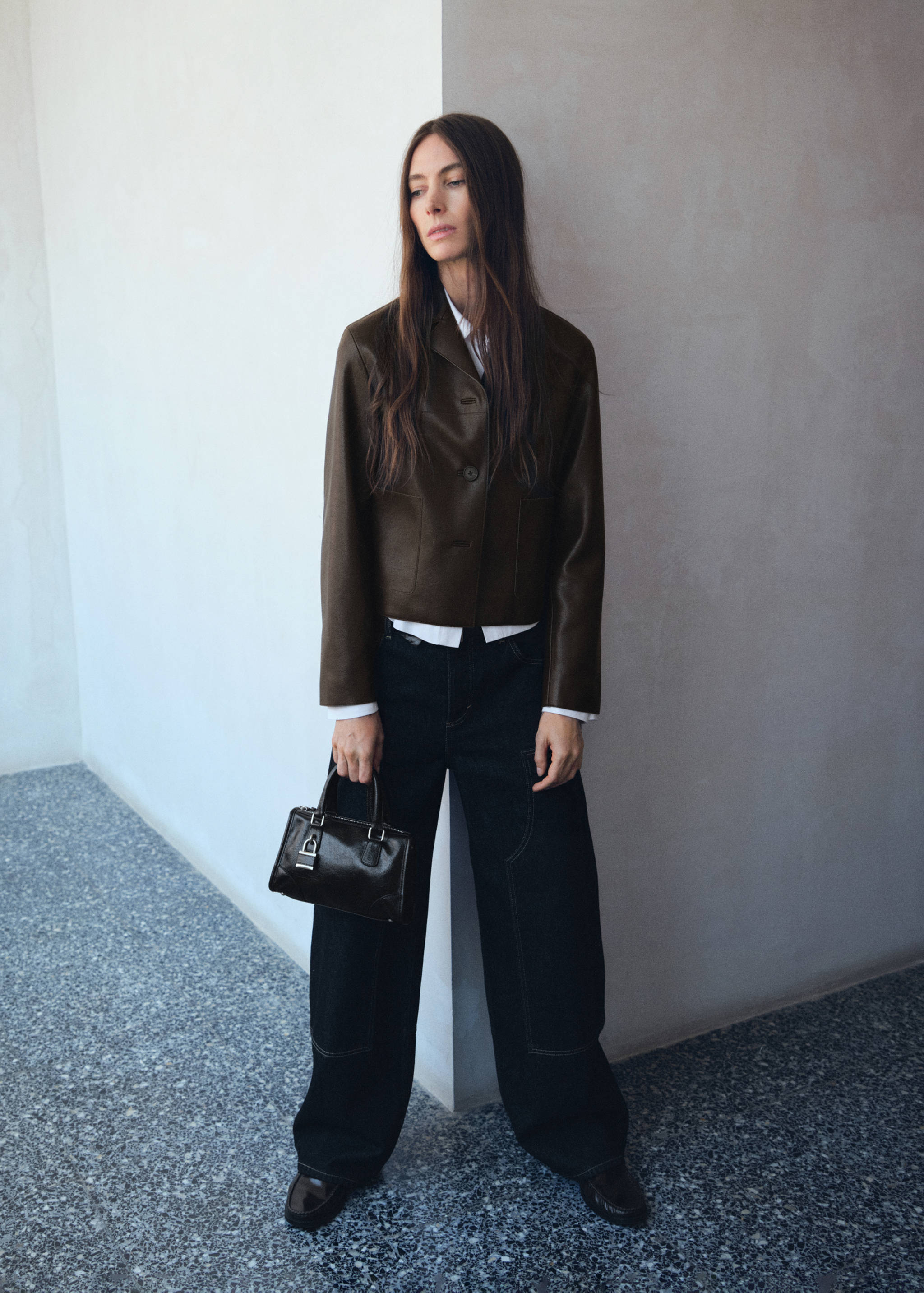 Glanzende minitas met hengsels - Overzichtstekening