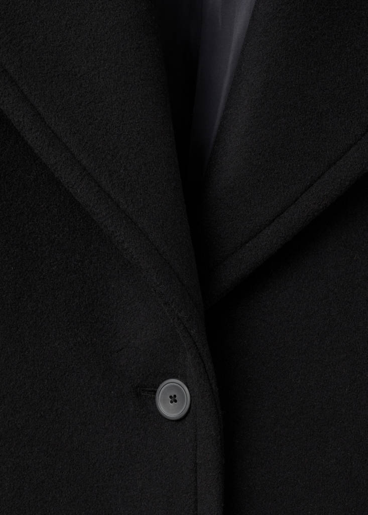 Oversized short wool coat — Black