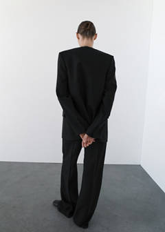 Suit blazer without lapels — Black 3