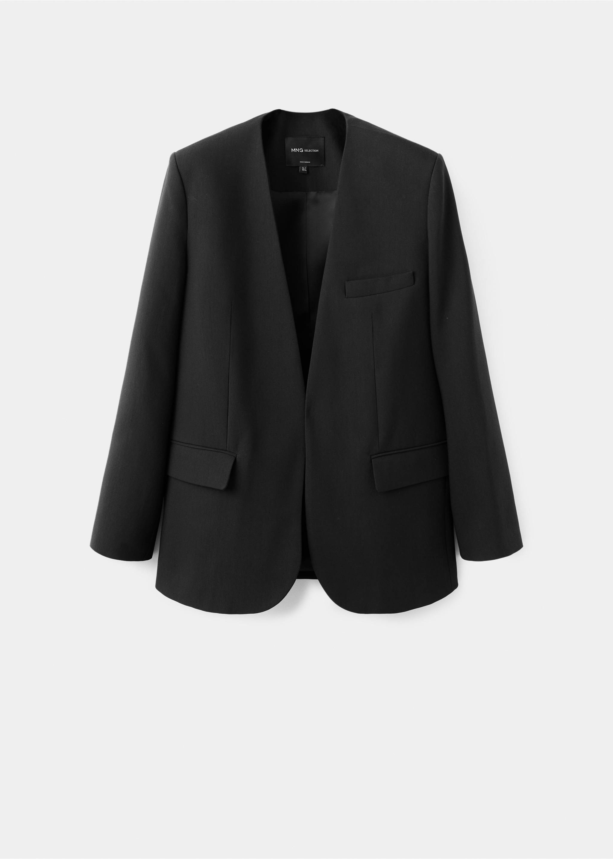 Suit blazer without lapels - Article without model, Black. Ref: 17026361-00.