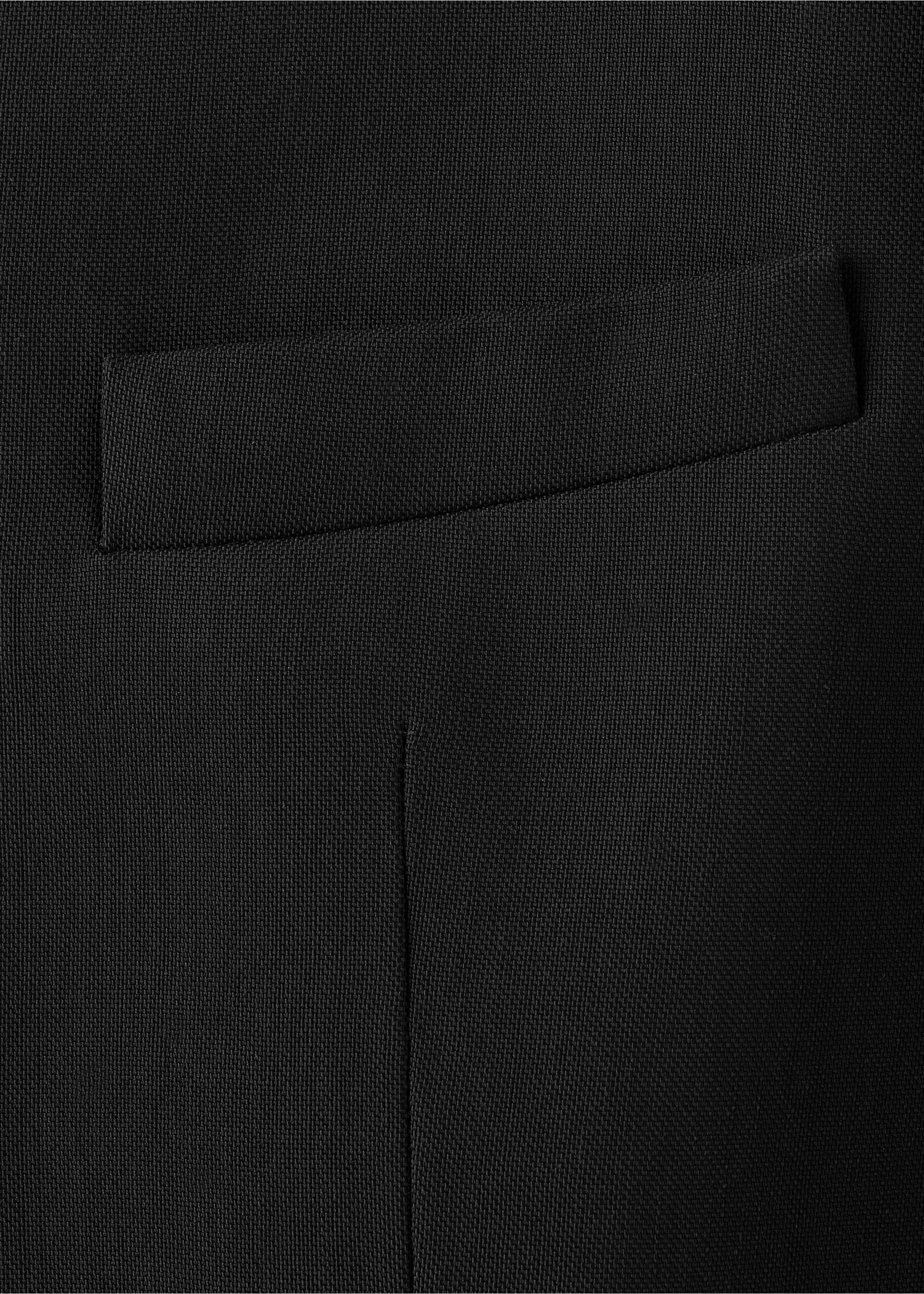 Suit blazer without lapels - Details of the article 8, Black. Ref: 17026361-00.