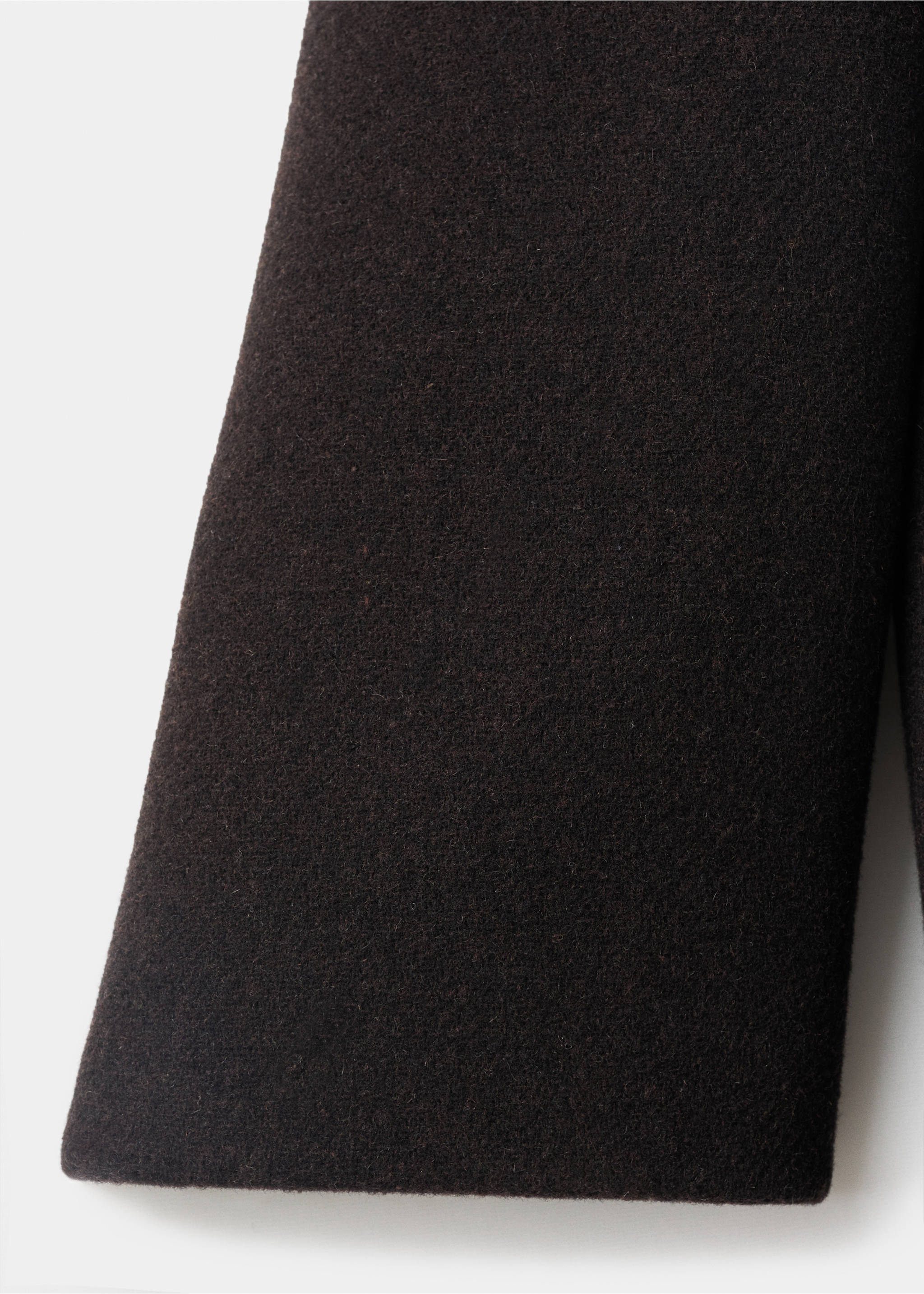 Long wool coat - Details of the article 0, Chocolate. Ref: 17026362-00.
