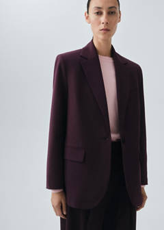 Wool-blend suit blazer — Maroon 1